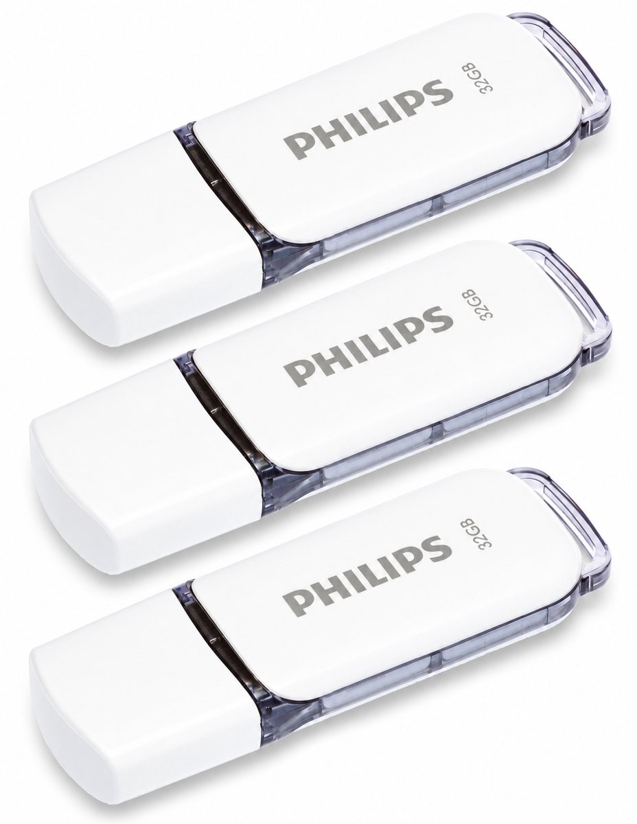 Philips USB stick 2.0 32GB - Snow - Grijs - 3 stuks - FM32FD70E