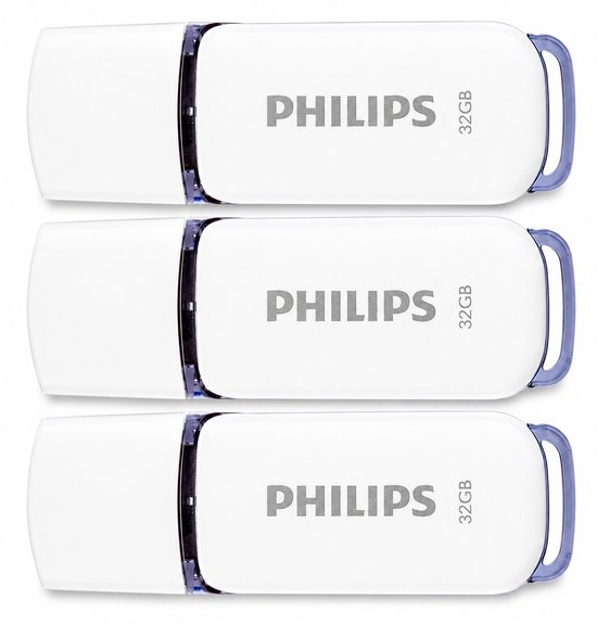 Philips USB stick 2.0 32GB - Snow - Grijs - 3 stuks - FM32FD70E