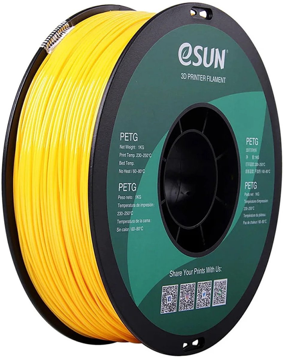 eSun PETG Massief geel / Solid yellow 1kg - 1.75mm - 3D printer filament