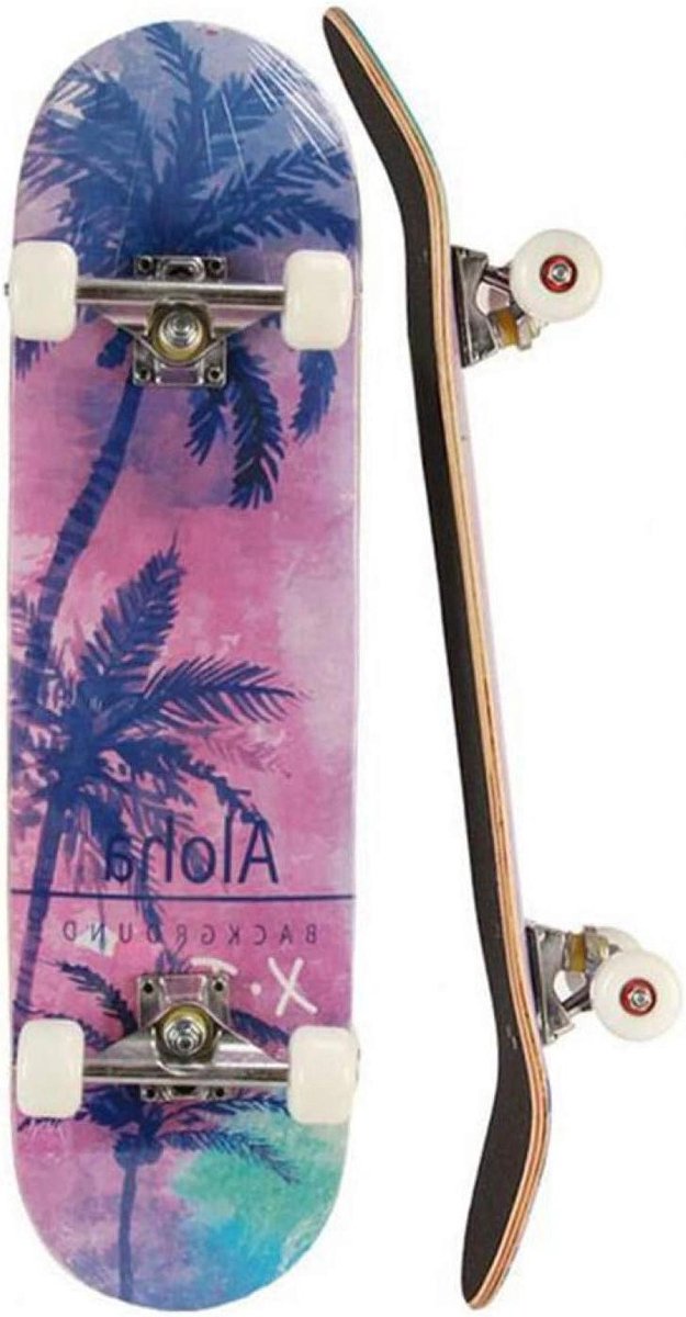Compleet Skateboard Esdoorn Hout Beginners Leren 7 Lagen Dek 31×8 Inch Grafisch Ontwerp