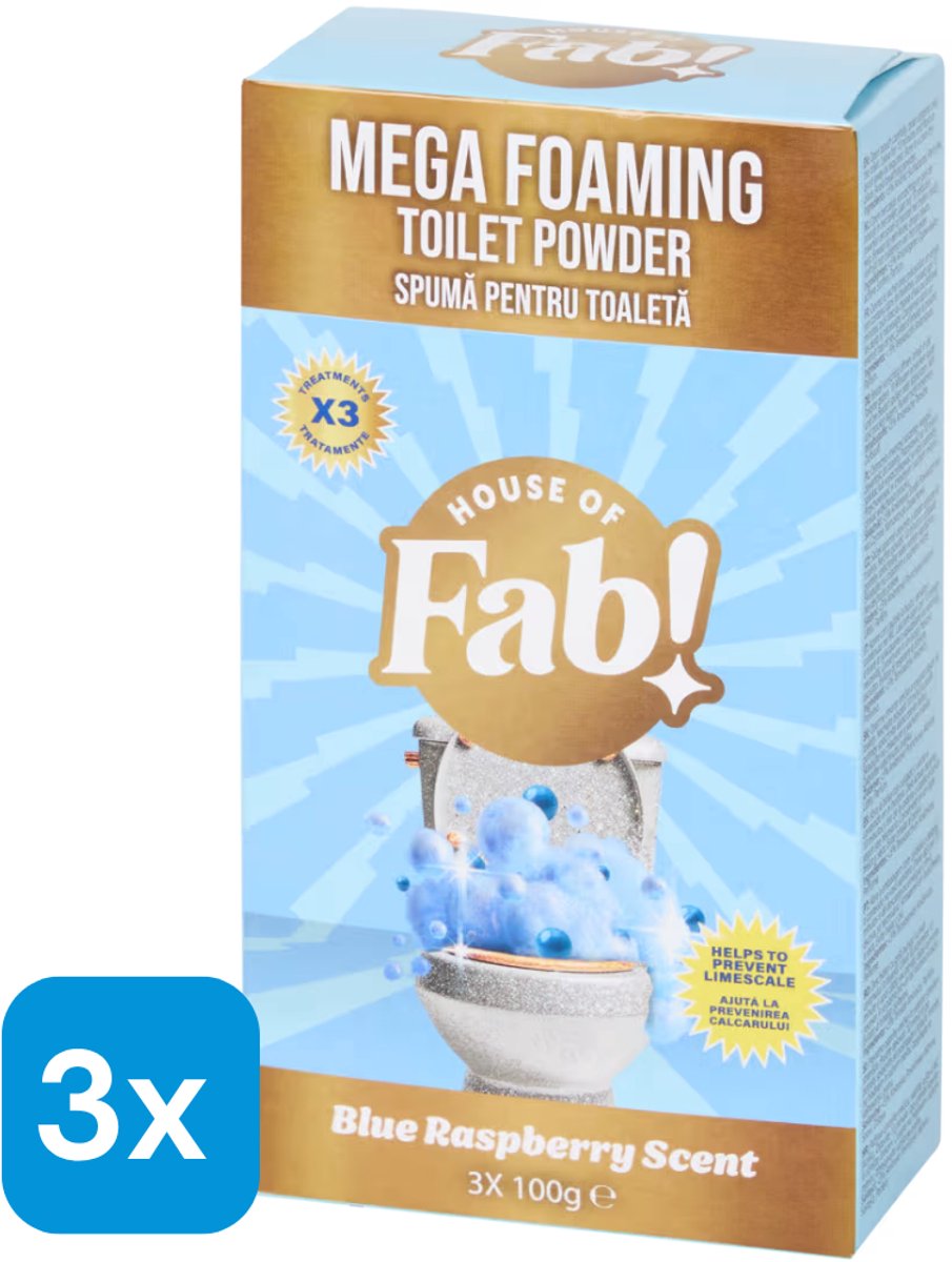 3x Fabulosa schuimende toiletreiniger Blue Raspberry 3 stuks