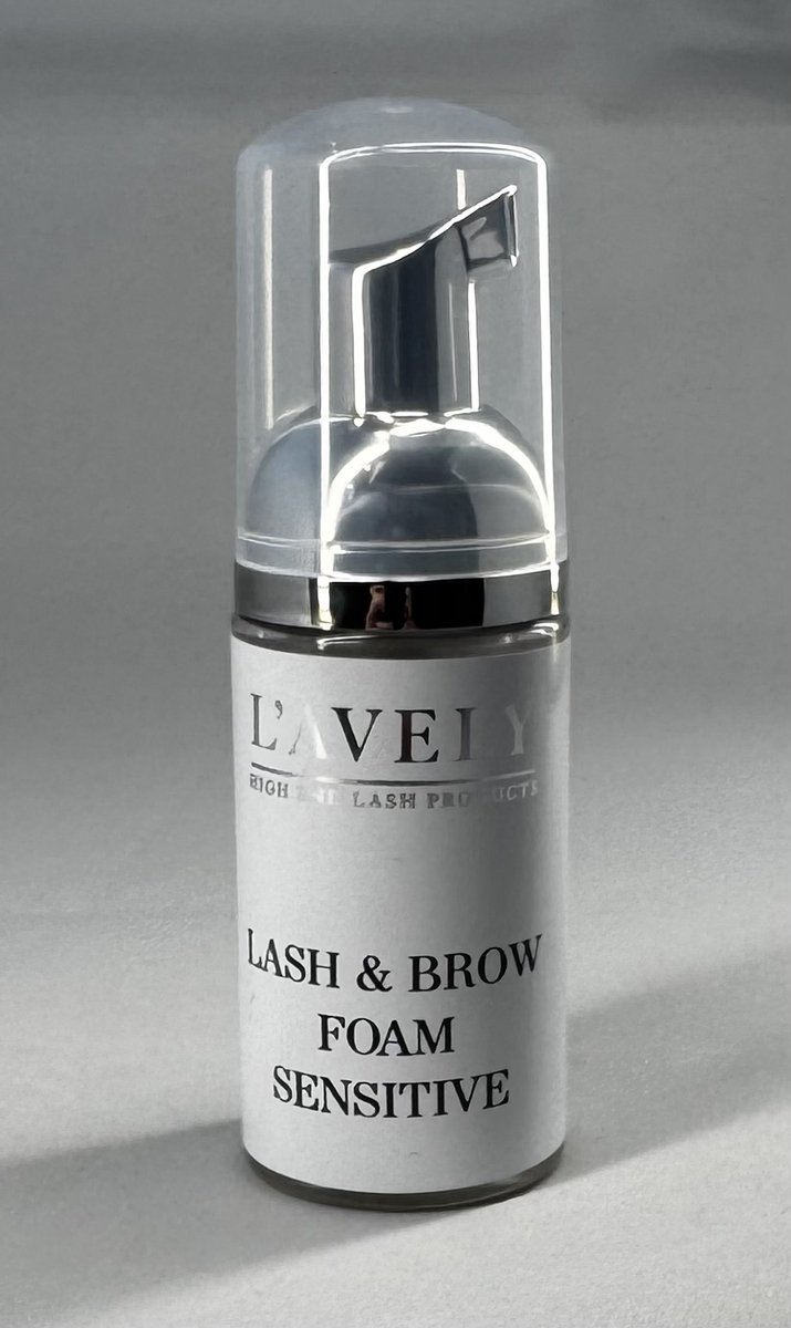 Mini lash- & brow foam Sensitive 30ml L'Avely - reisverpakking - wimperreiniging - met gratis reinigingsborstel