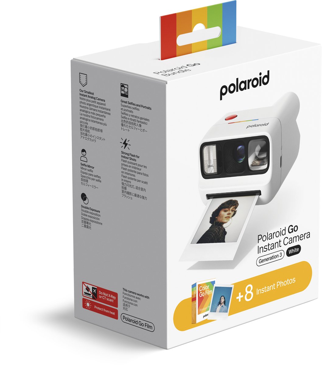 Polaroid Go Gen 3 White + Color Film Bundle - 8 Photos