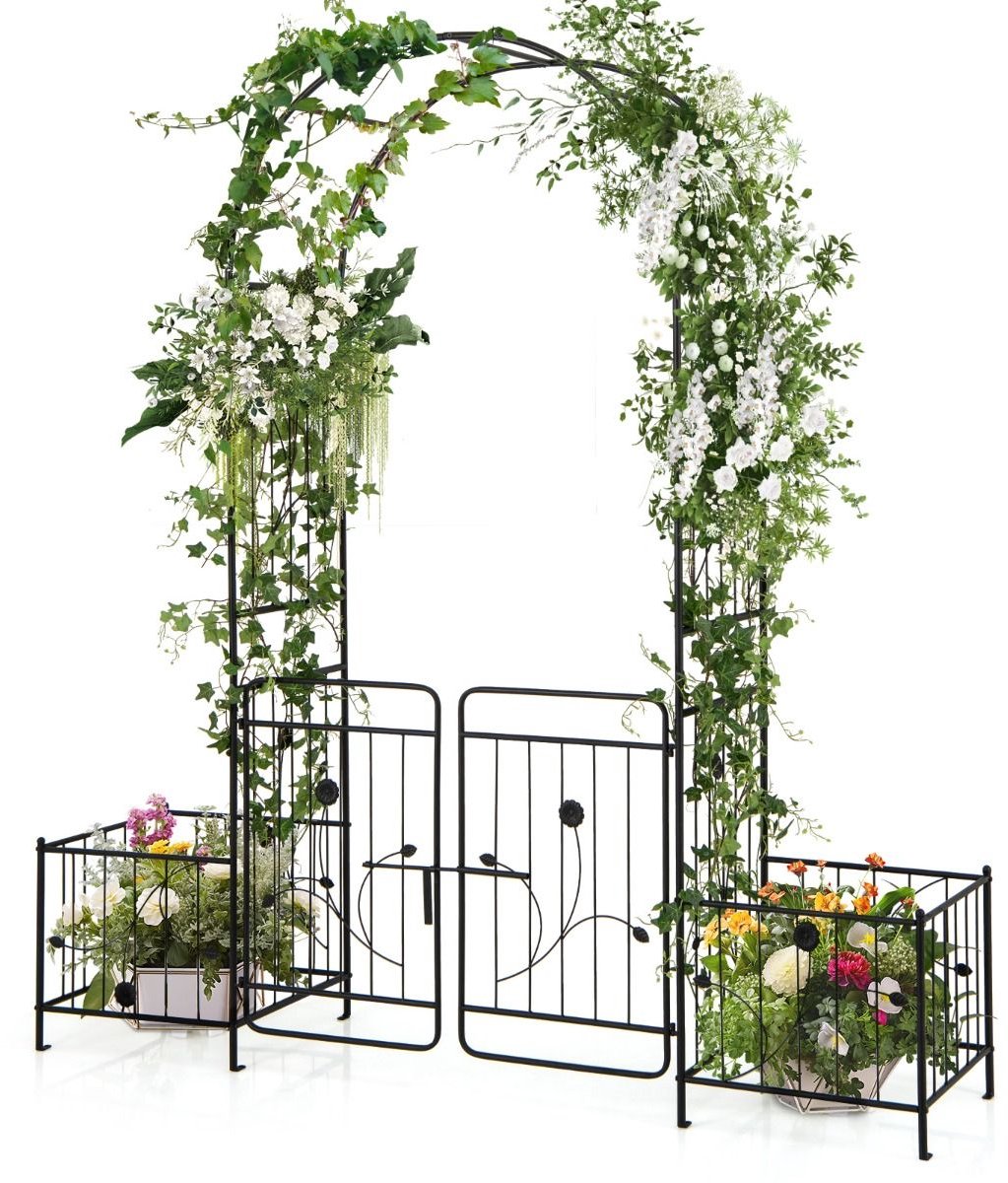 Tuinboog - 200 x 50 x 218 cm - massief - weerbestendig - Zwart