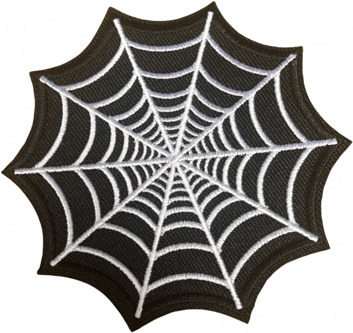Spinnenweb - Spin - Dier - strijk embleem - patch - patches - stof & strijk applicatie 6 x 6 cm - zwart