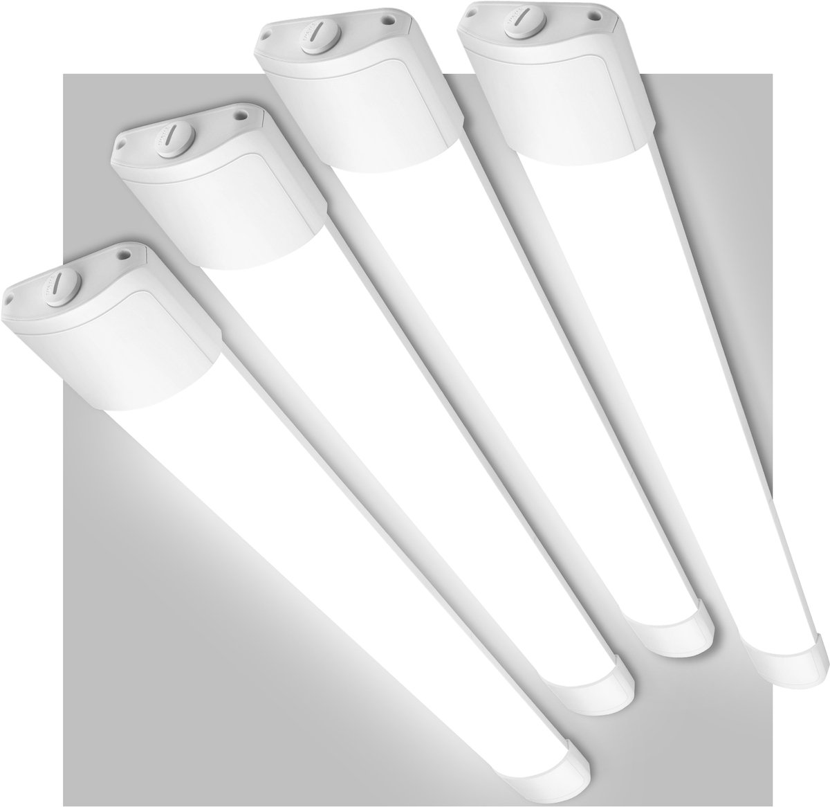 Oraymin 4x LED Batten 150 cm - 45W 4950LM - IP66 Waterdichte Plafondlamp - Koppelbaar - Voor Kelder Garage en Werkplaats Wit
