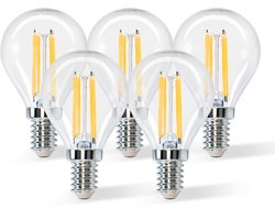 Aigostar G45 - Filament lamp - Ø 4,5 cm - E14 fitting - 2700K - 4W - warmwit licht - Set van 5 stuks