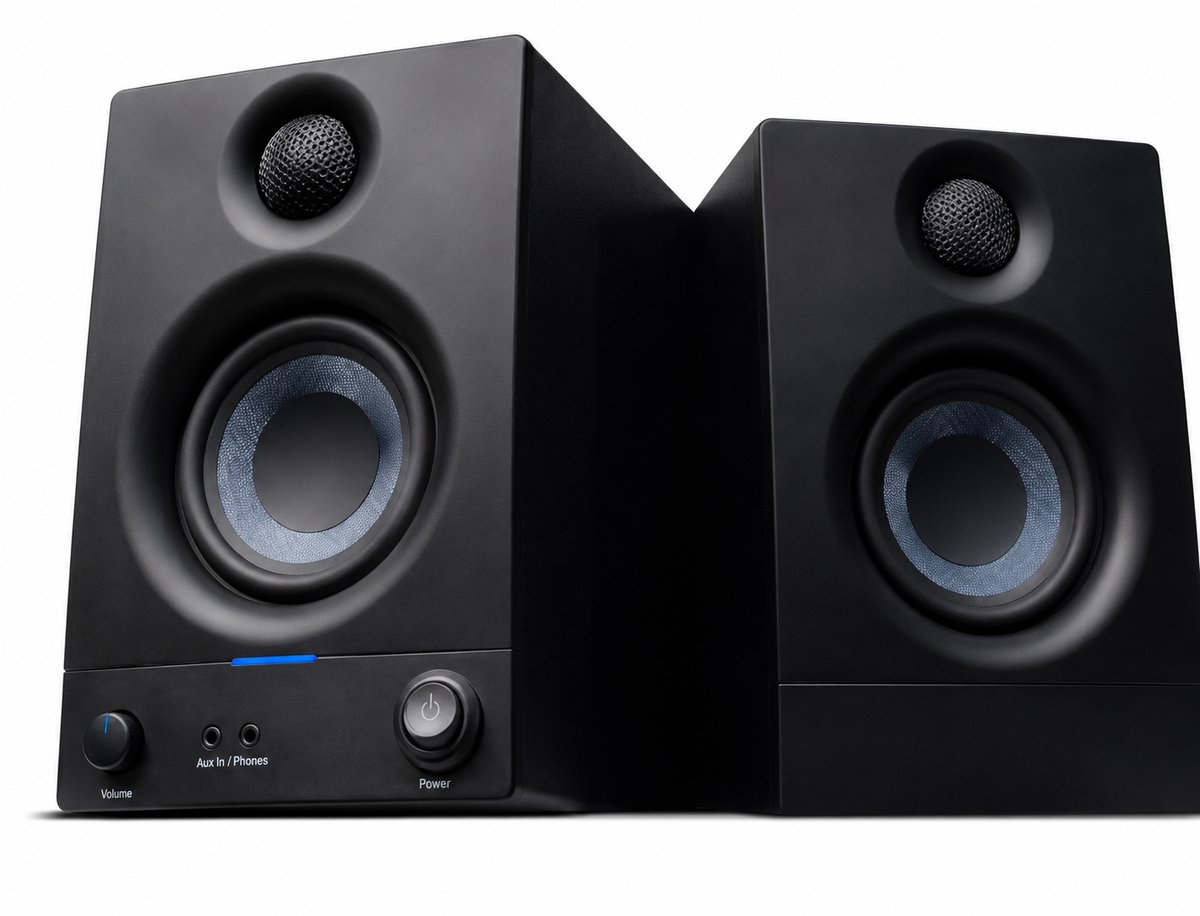 Actieve Studio Monitor Speakers - 50W Desktop Luidsprekers - 3.5 Inch Woofer - 2-Weg Audiosysteem - Multimedia Speakers - Gaming Speaker Set - RCA AUX TRS Aansluiting - Muziekproductie - PC Laptop TV Home Studio