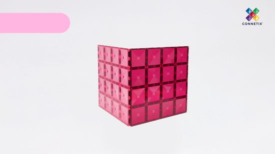 CONNETIX - Magnetisch Tegels - Pastel Roze en Bessen Basisplaat Pakket - 2 Stuks - Magnetisch Speelgoed