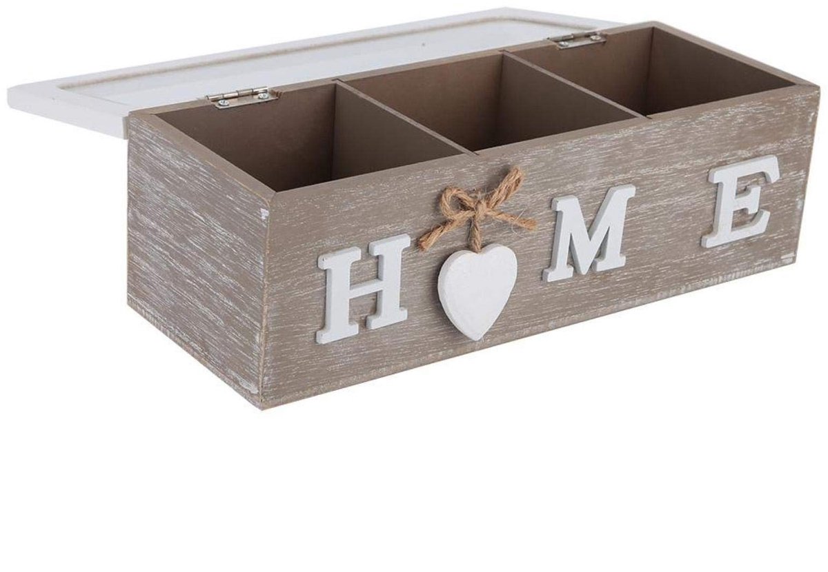 Dailygoods- Keepsake Box Houten - Opbergdoos - Organisator - Decoratie - Vakken - 18,0x7,9cm/23,9x7,9cm
