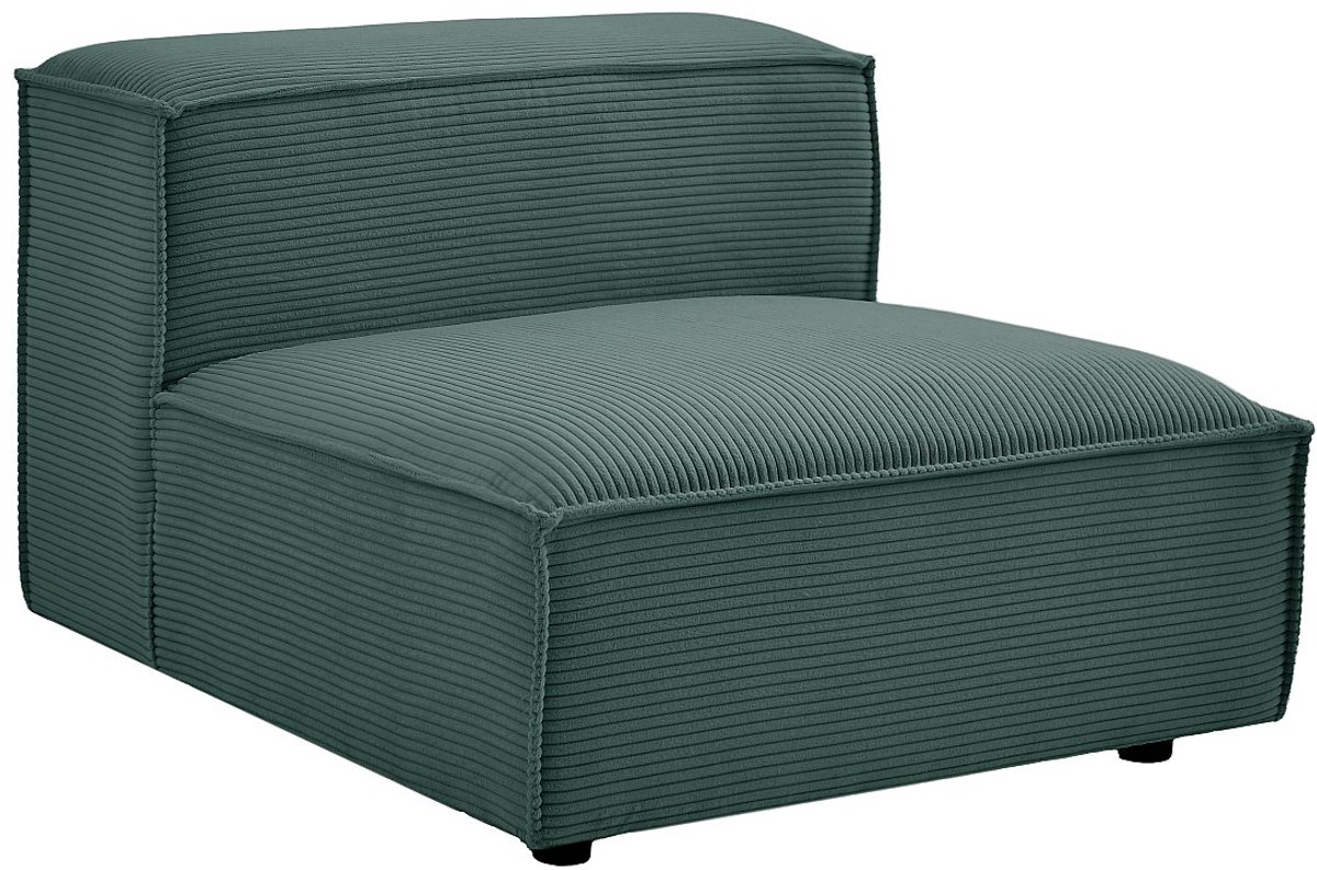 Vente-unique Fauteuil in groen ribfluweel RUZOLO