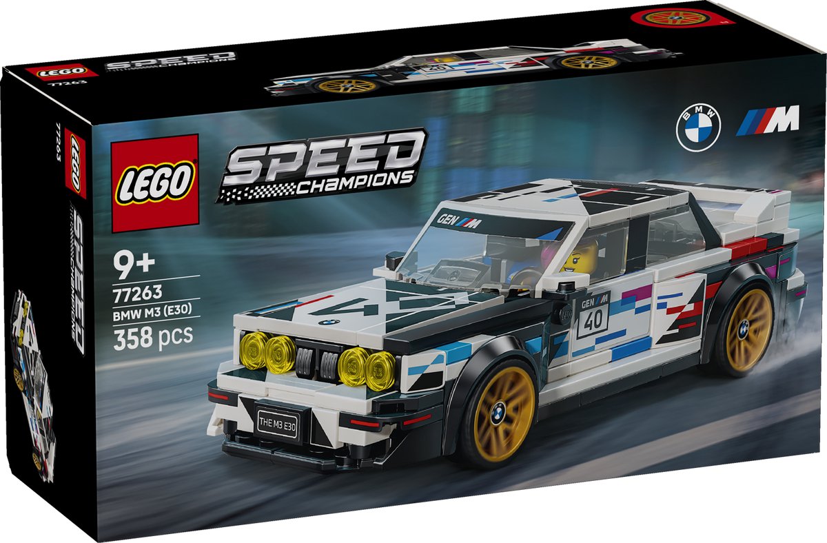 LEGO Speed Champions BMW M3 (E30) Auto Bouwpakket voor Kinderen en Kinderkamer Decoratie 77263 — afbeelding 2