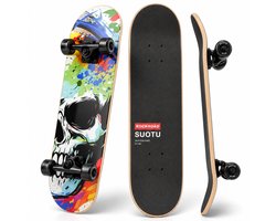 SUOTU Skateboard 80x20 cm - ABEC-9 lagers - 95A PU wielen