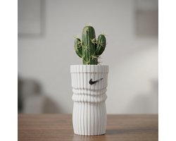 Sport Sok Plantenpot – Ribbel Structuur Bloempot | Wit | Cadeau