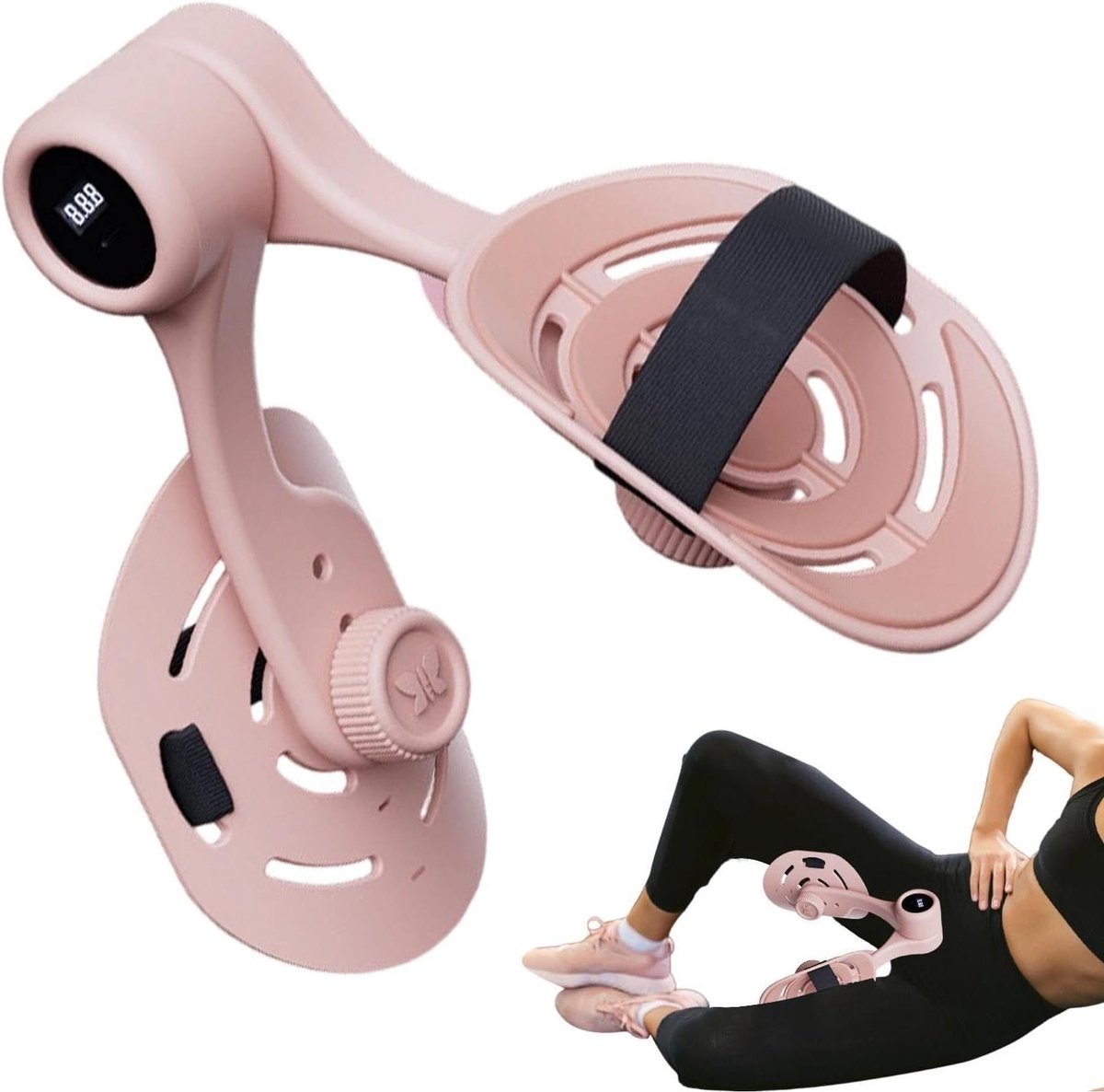 Dijspiertrainer - Bekkenbodemtrainer - Spierversterking - Met Tellerdisplay - 31x25x10.5 cm - Roze