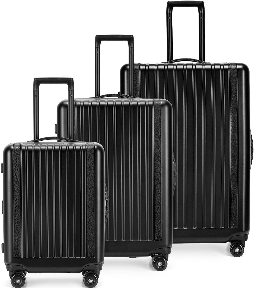Epic Atlas 4 wielen Kofferset 3-delig - Harde bagage - TSA slot - jet black