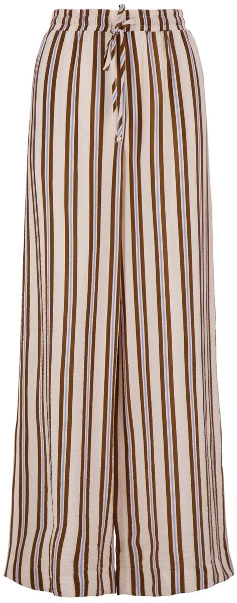 Zusss Broek Wijde Broek Met Strepen 0303 0022 Off White/choco/cornflower Blue Dames Maat - XXL