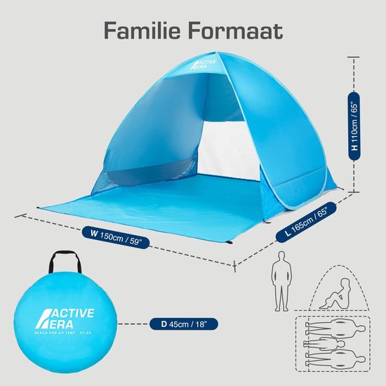 Pop-up strandtent met UPF 50+ bescherming en draagtas van POP — afbeelding 3