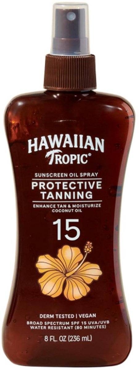 Hawaiian Tropic Protective Tanning Dry Oil SPF 15 Zonnespray - Breedspectrum Bescherming - 237 ml