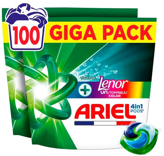 Ariel 4in1 Colour Touch of Lenor + Unstoppables Pods 100 stuks