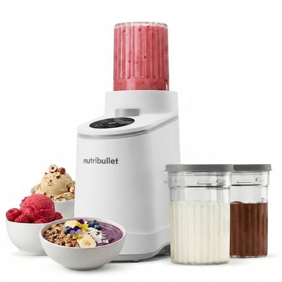 Nutribullet Chill IJsmachine Wit - 500W - 5 Programma's - Roomijs, Sorbet, Gelato en Frozen Yogurt - Inc. Receptenboek