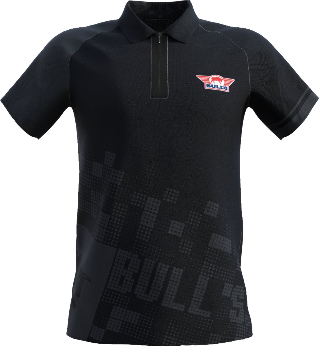 Bull's Plain Black Dart Polo Maat 164