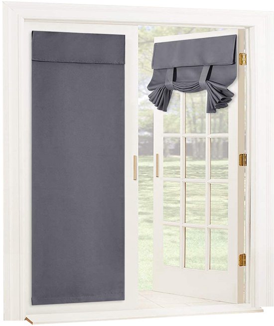 Verduisterend gordijn voor deur en raam – Zelfklevend – Privacybescherming – Lichtblokkering 85-95% – 66x173cm – 1 stuk – Grijs