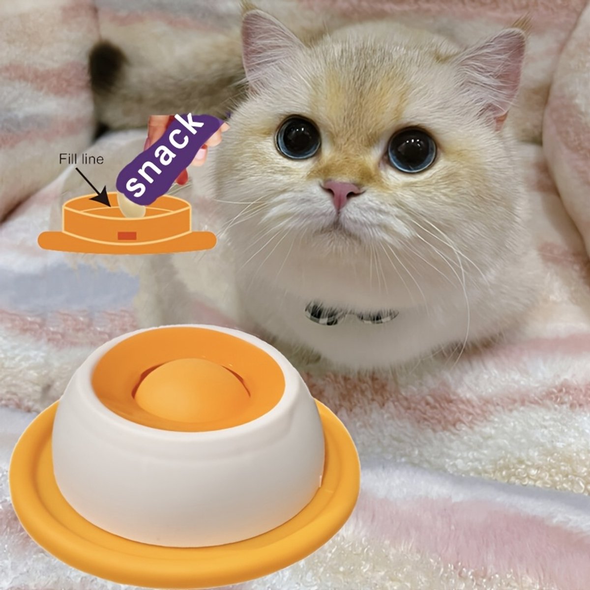 Hondenlikspeeltje, Likmat, Lick Bowl, Likbal met Geïntegreerde Rolbal en Antislip Ontwerp - Slow Feeder tegen Verveling voor Natvoer, voor Honden en Katten - oranje, 1 stuks
