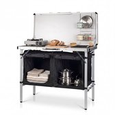 Tristar Campingkeuken – Opvouwbaar - 100x50cm – Met Gootsteen – Aluminium Frame - Campingkast en Buitenkeuken – Inclusief Draagtas – Verstelbare Poten - KI-0825