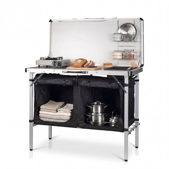 Tristar Campingkeuken – Opvouwbaar - 100x50cm – Met Gootsteen – Alumin