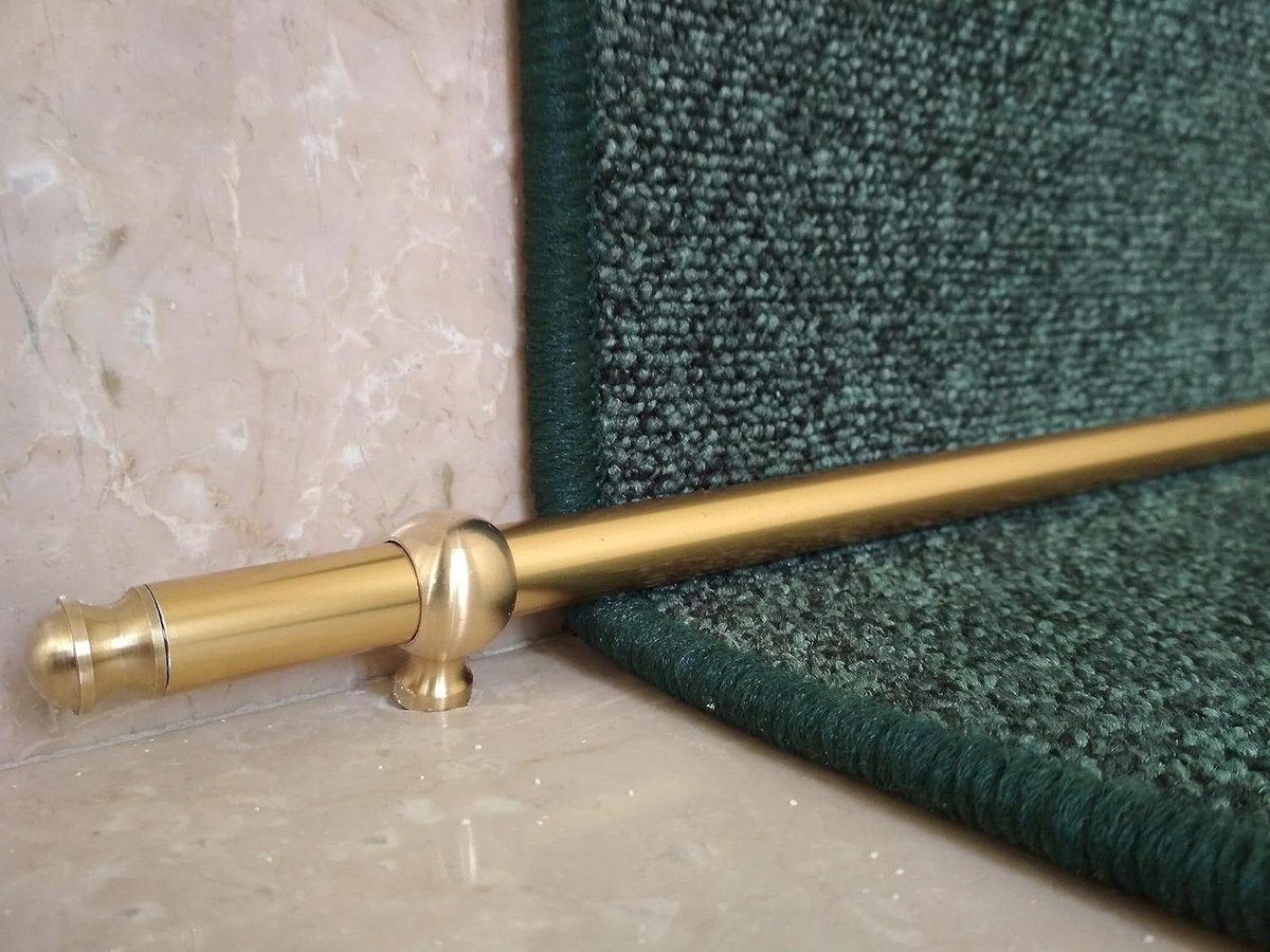 Staven voor traplopers - Tapijtbevestiging trap - Trap bekleden - Geanodiseerd aluminium - 90 cm - Goud