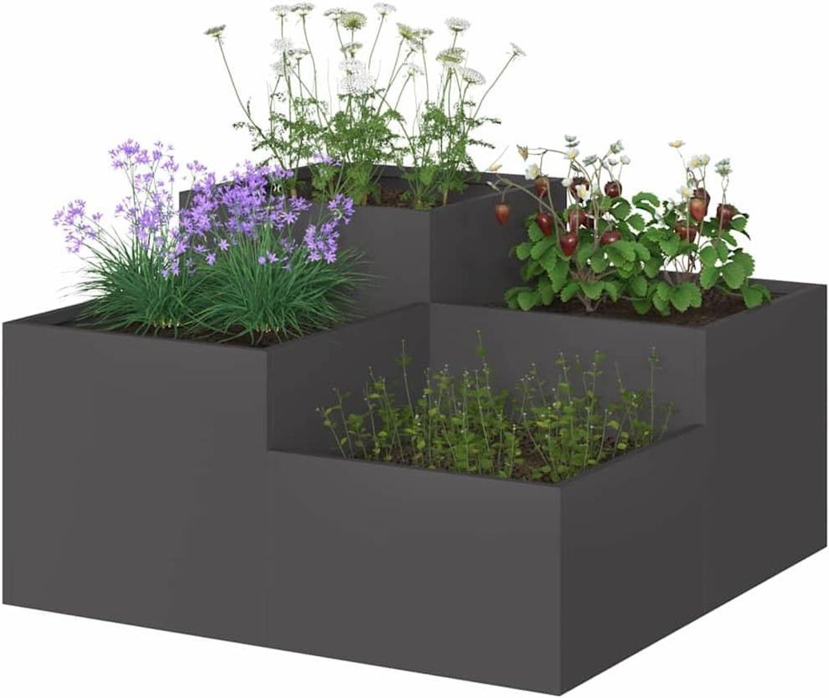 Bloempot Staal - Plantenbak Bak - Planten Buiten Zetten - Open Bodem Design - 80 x 80 x 48 cm
