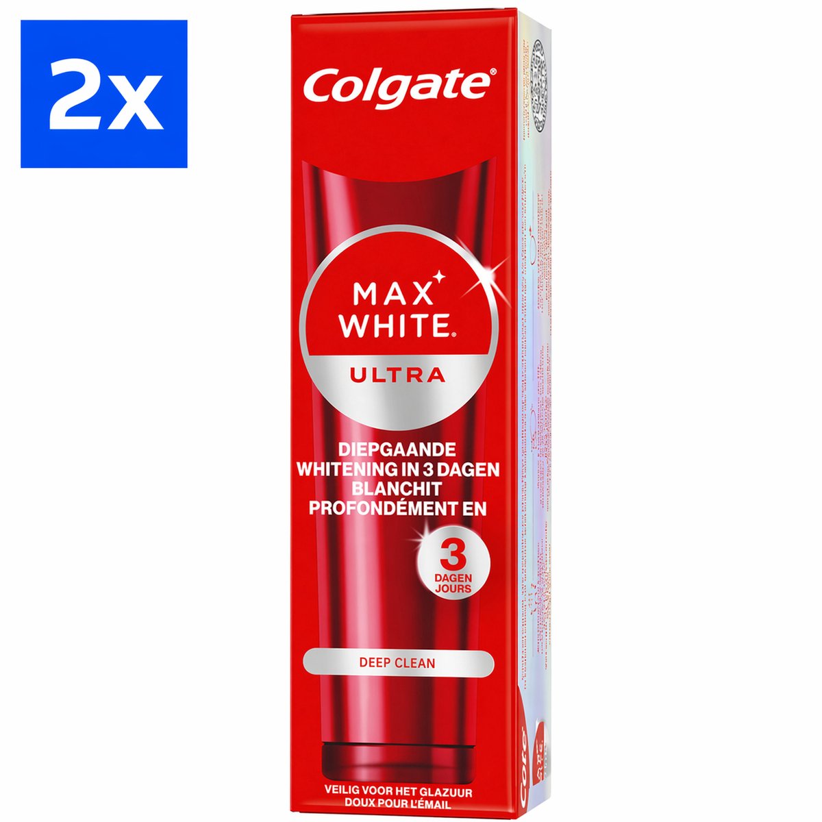 2 x Colgate Max White Ultra Deep Clean Whitening Tandpasta 75ml