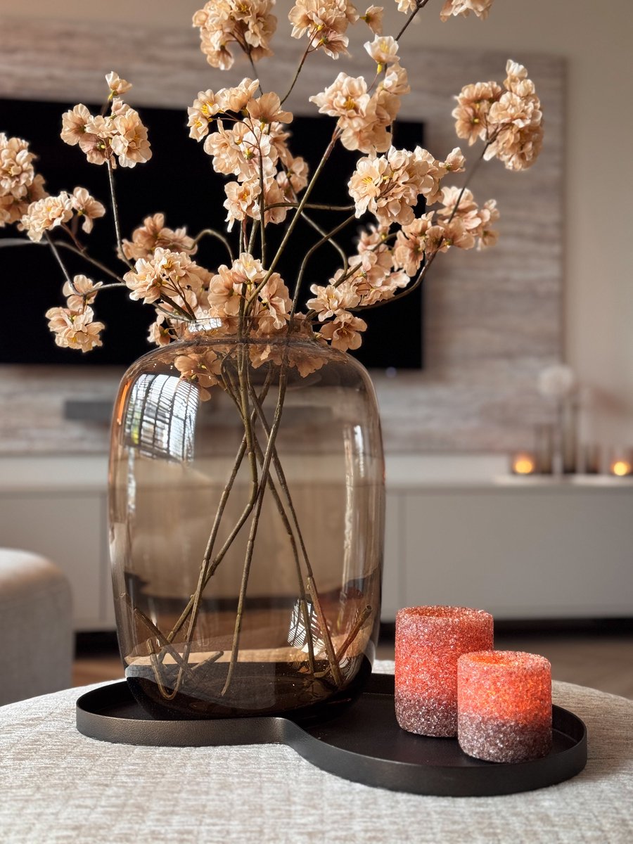 Zijden bloemen boeket-Cappuccino-Bloesemtakken-5 stuks van 85 cm-Kunstbloemen-Moederdag-Cadeau-Verjaardag-Nepbloemen-Real touch-Vrouw-Trouwdag-Onderhoudsvrij-Realistische look-Luxe woonaccessoires-Decoratie woonkamer-Kunstboeket-Voor vaas