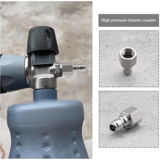 Cosensi - Dailygoods - Dailygoody - Hogedrukreiniger Adapter - Roestvrij staal - Duurzaam - 1/4 Inch Vrouwelijke - Snelkoppeling - Voor elke hogedrukreiniger - Zilver van Cosensi — afbeelding 5