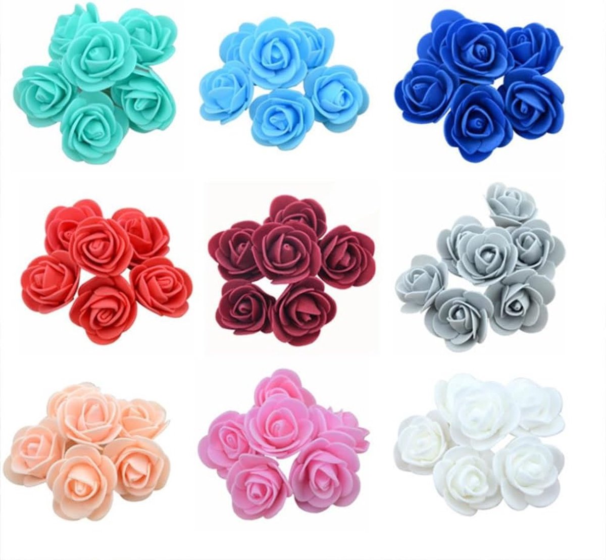 Mini Kunstrozen 3.5 cm - Schuimrozen Hoofden voor Bruiloft, DIY Decoratie en Bloemstukken