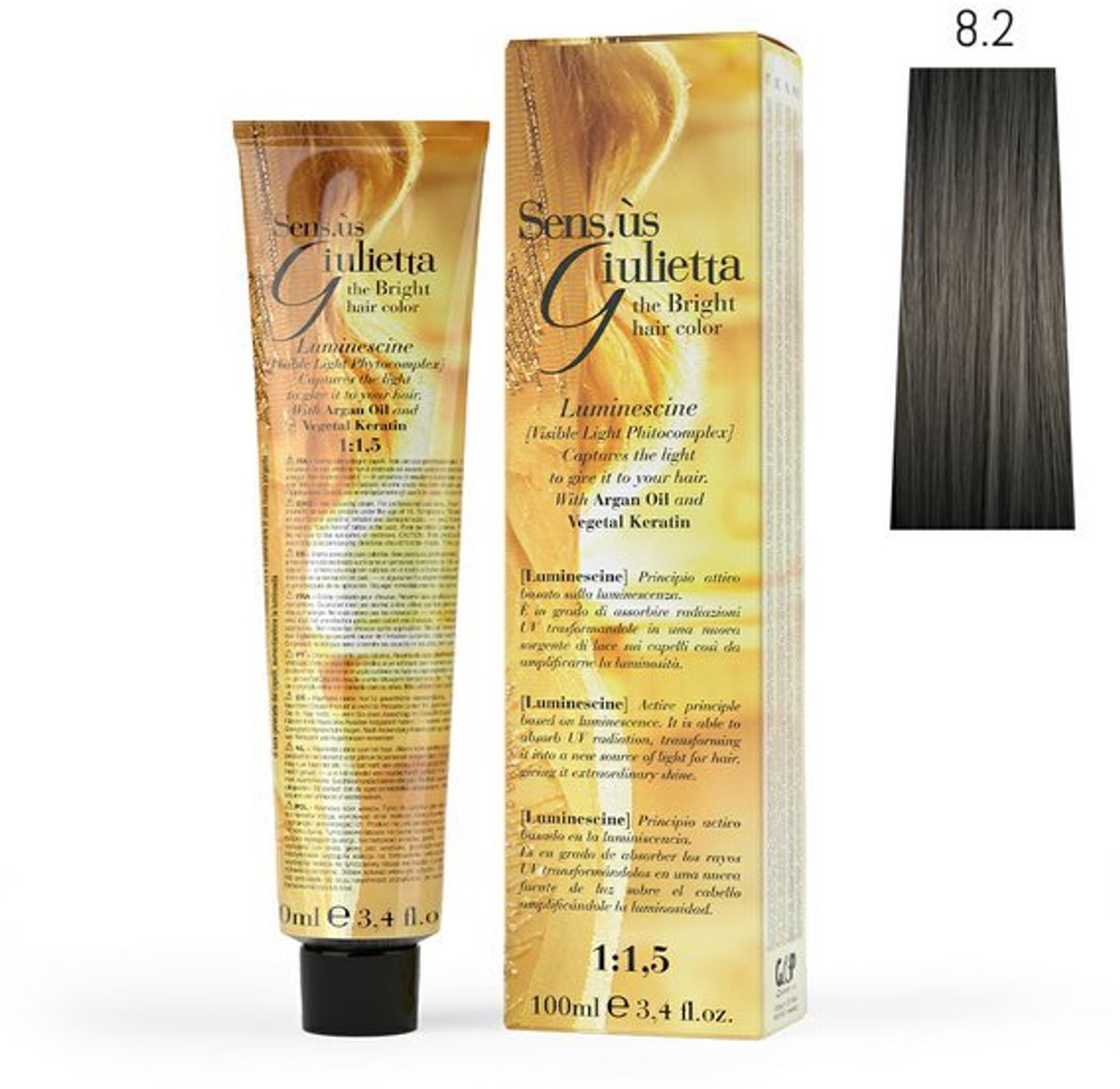 Sens.Us Giulietta - Permanente oxidatieve haarkleur met ammoniak 100 ml 8.2