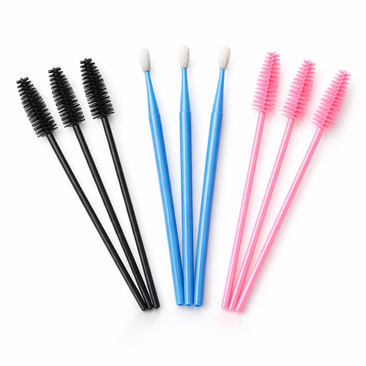 Guardian Beauty Wimper Borstels and Microborstel Applicators Set - Wegwerp Mascara Wand - Wimperapplicators - Starterspakket - Roze, Zwart, Blauw - 60 stuks - Wimper Extensions