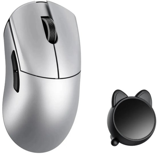 WLMouse Huan Stainless Magnesium Alloy Wireless Silver - Muis - Draadloos - 5 knoppen - 8000Hz - PAW 3950HS - Zilver