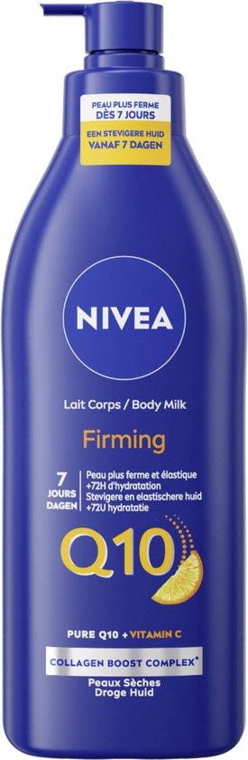 NIVEA Q10 plus Verstevigende Body Milk met Pomp - Met Vitamine C - Body Melk met 72 Uur Hydratatie - Voor Droge Huid - 400 ml
