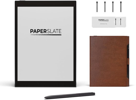 Digitaal notitieboek Paperslate Pack Pro + Bruine hoes + 4 M ... - cover