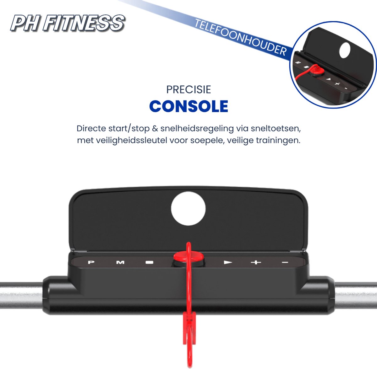 PH Loopband WP400 8 km/h Opvouwbaar Zwart - afbeelding 2