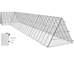 Novari - Kippenhok - Kippentunnel - Ren - Kippenren - Kippenren voor buiten - 400x100x61,5cm - Stevige en stabiele constructie