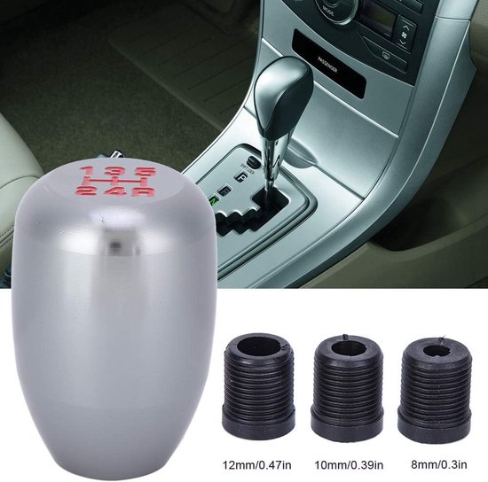 Versnellingspookknop - Handgeschakelde Pook - Auto Interieur Upgrade - Inclusief 3 Adapters - 8 10 12 mm - Titanium — afbeelding 3