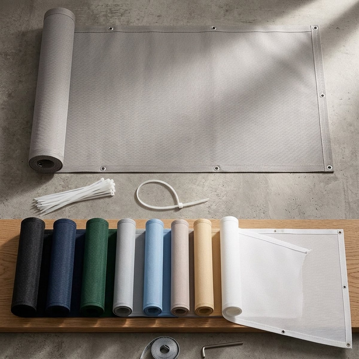 Azalia Balkonscherm 80x300cm Waterdicht Balkonafdekking Inkijkbescherming Ondoorzichtig Balkonomranding Met Oogjes Windscherm UV-bescherming Voor Balkon Tuin Terras-Taupe