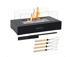 Ronde Tafelhaard Torch Zwart – Sfeerhaard – Tafelhaard Bio Ethanol – Tafelhaarden – Binnen/Buiten