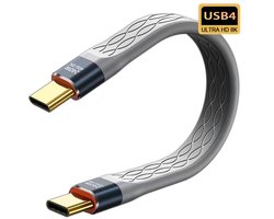 USB-C naar USB-C Kabel - USB4 240W - Snellader - 8K60HZ - 40Gbps Data - Data transfer - Thunderbolt 4 - Geschikt voor o.a. PC, Telefoon en Harde schijf