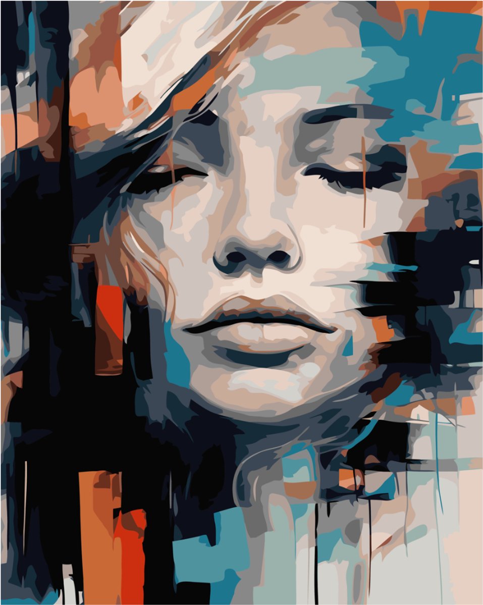 MET FRAME - Paint by numbers – schilderen op nummer – DIY decoratie – Modern portret – Held in Shadow