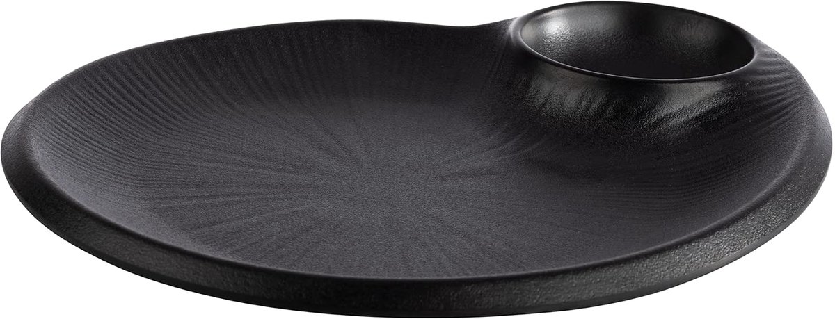APS 85074 – Serveerschaal met dipschaal – melamine – zwart