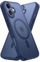 Coque IYUPP Compatible avec iPhone 17 - Compatible MagSafe - Coque Arrière Antichoc - Bleu Transparent
